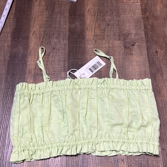 Maison Essentiele Womens Gathered Cami L Aloe Gel Adjustable Cotton Linen Summer - Picture 8 of 9